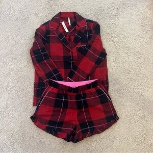 Soma Red and Black Plaid Pajama Set